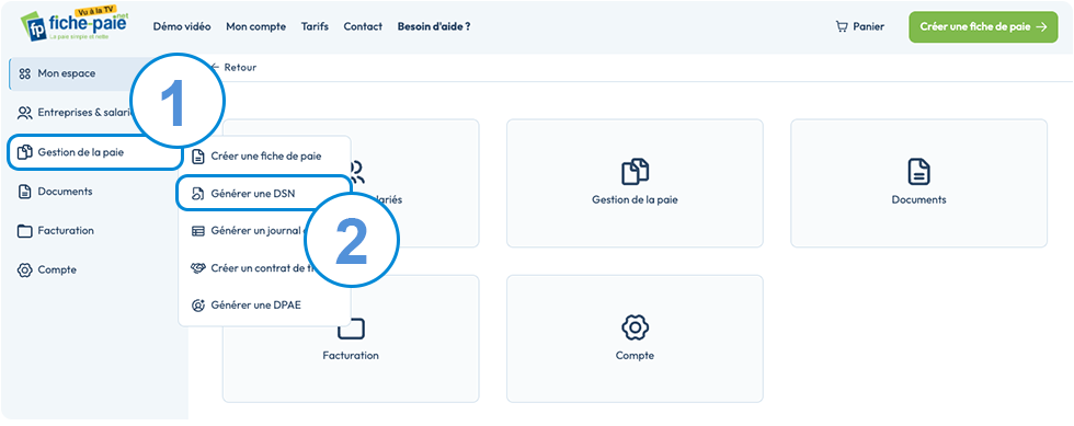Régularisation simplifiée de DSN - Étape n°1 et 2