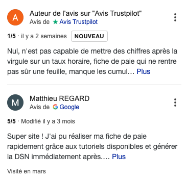 Avis client